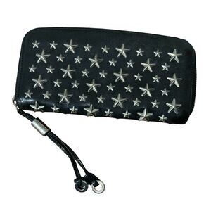 Jimmy Choo Star Studded Leather Zippy Wallet